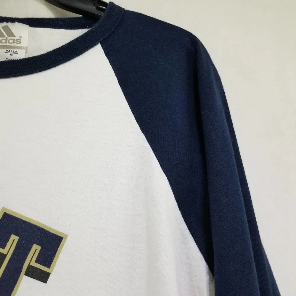 Vintage Adidas Shirt Pitt Baseball Raglan 1980s Medium USA Made - Picture 12 of 12